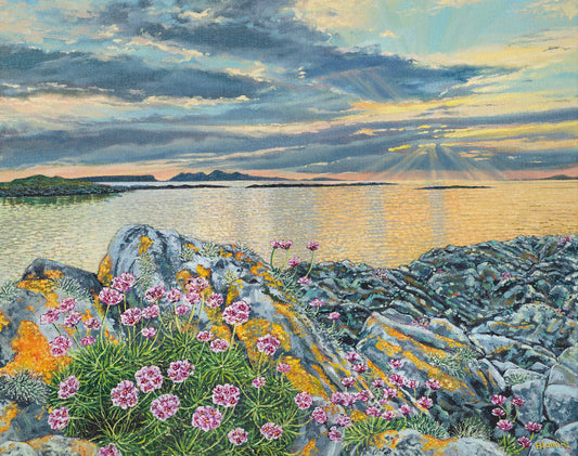 Arisaig seapink sunset giclee print